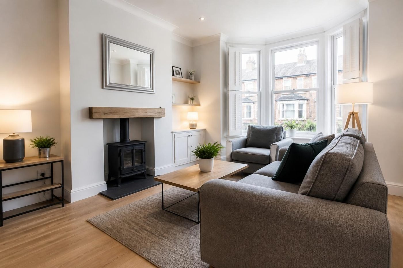 Bright living room in a terraced house